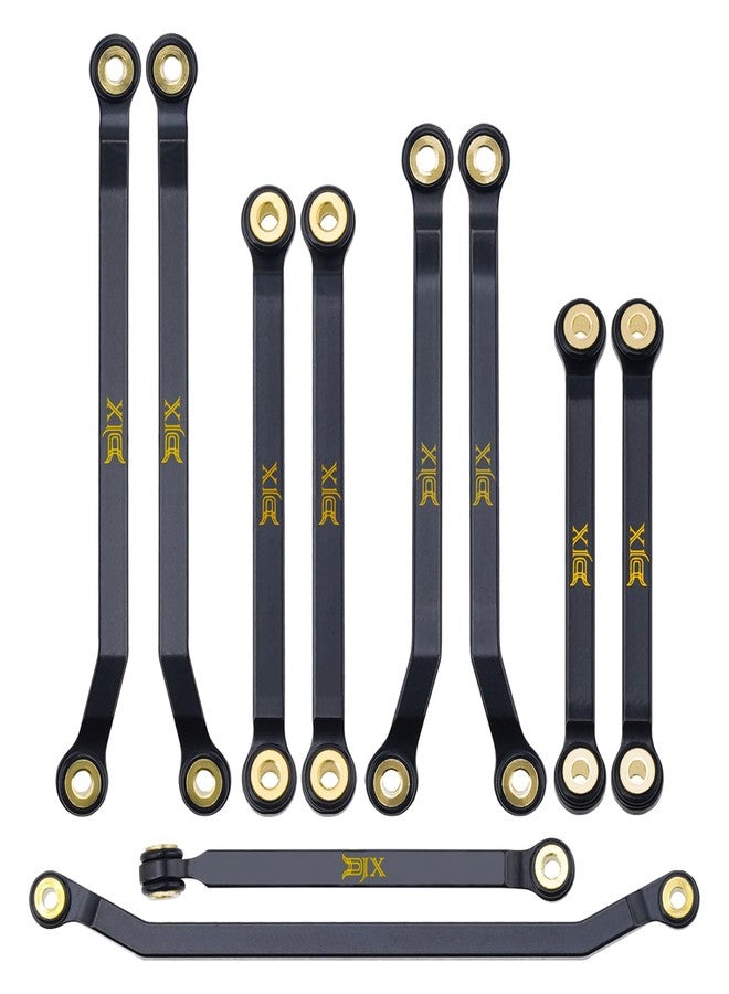 DJX 10PCS Aluminum High Clearance Links Set Front and Rear Link with Steering Link for Redcat Ascent-32 1/32 Scale RC Rock Crawler Car Upgrades Parts (Black) - Image 1