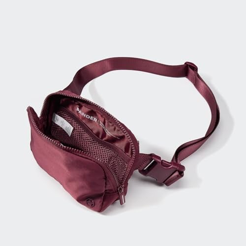 Pander Two Way Zipper Fanny Pack Nylon Everywhere Belt Bag for Women, Water Repellent Waist Packs, Crossbody Bags with Adjustable Strap (Red Merlot). - Image 5