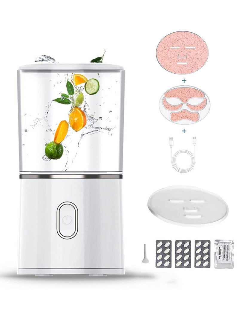 Facial Mask Machine DIY Natural Fruit Vegetable Collagen Cream Mask Maker USB Rechargeable Automatic Facial Care Face Mask Maker Machine Care Mask Making Tool IPX5 Waterproof Intelligent Timing - Image 1