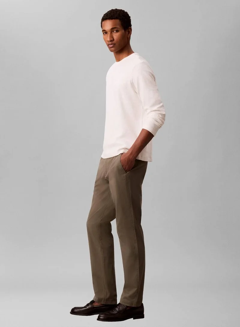 Calvin Klein Jeans Dusty Olive Cotton Slim Chino Pants for Men | Best Price UAE