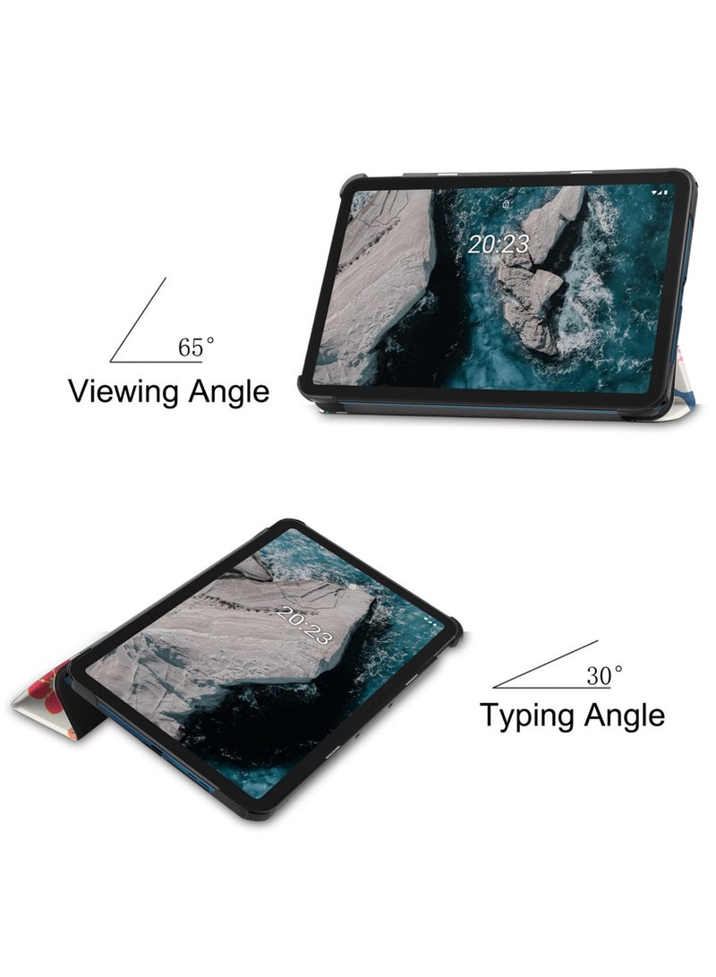 Hard Shell Folio Case Smart Cover For Nokia T20 Tablet Case 10.4 Inch 2021 erfly - Image 4