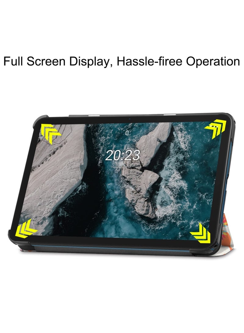 Hard Shell Folio Case Smart Cover For Nokia T20 Tablet Case 10.4 Inch 2021 erfly - Image 5