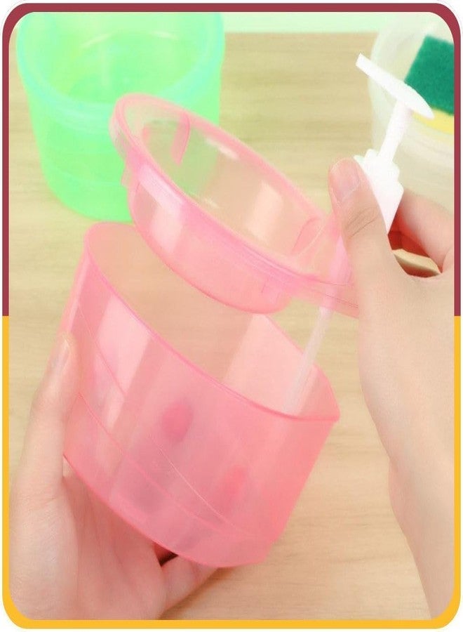 Fixily Double Layer Soap Dispenser for Bathroom Accessories Dishwasher Liquid Holder Liquid Dispenser Pump with Sponge Holder Kitchen Sink Accessories Items(Multi Colour) Plastic (1) - Image 3