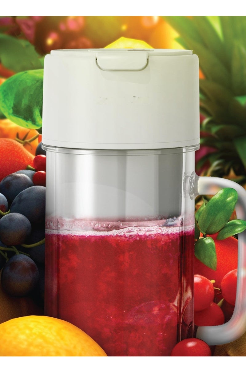 Blender Mug 2 – Portable USB Blender with LED Display, 55W Motor, 3000mAh Battery, 400ml Capacity, 10 Stainless Steel Blades, IPX6 Waterproof & Self-Cleaning – White - Image 1