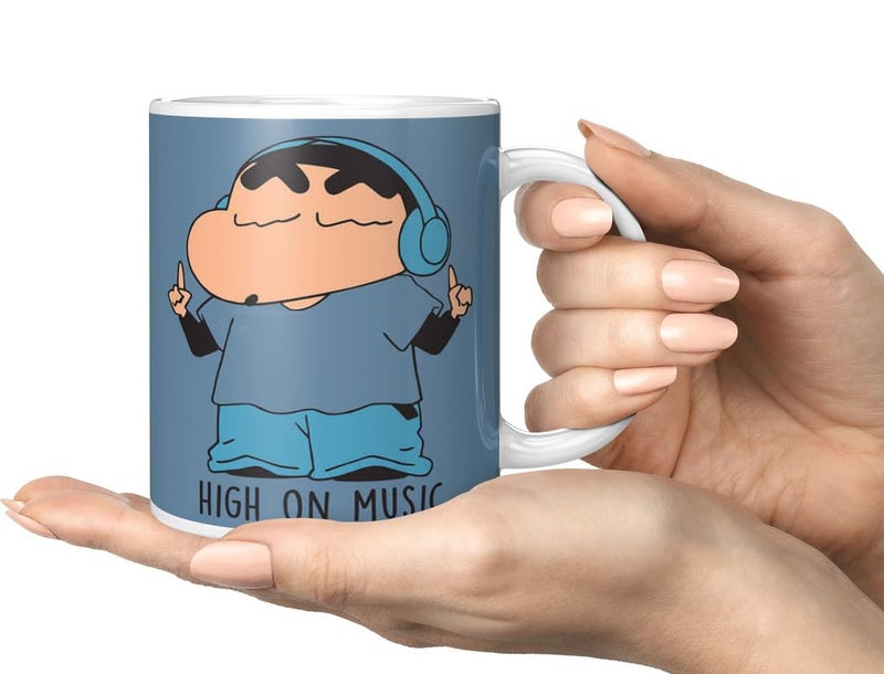PrintingZone Compatible Print with Shinchan Mug Cartoon Printed Cup Microwave Safe Ceramic Coffee Mug 350ml Pack of 1NDV_87 - Image 1