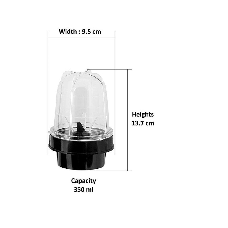 Sumix EP21 Small Bullet Juicer Jar ABS Plastic Set of 1 Bullet Jars 350ml Black - Image 2