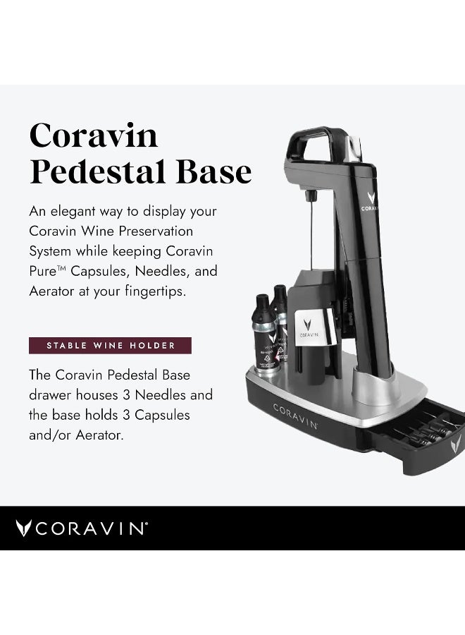 Coravin Coravin Pedestal Base - Preserve Wine for Years - Stand Wine Preservation System - Display Pure Capsules, Needles & Aerator - Image 3