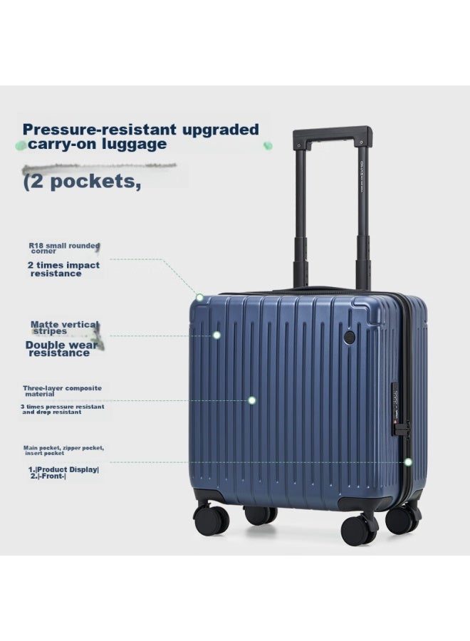 OIWAS Aihua Luggage Suitcase For Men And Women, Carry-on Luggage With 360° Wheels, 18-inch Travel Case, Small Suitcase 6669 Navy Blue - Image 1