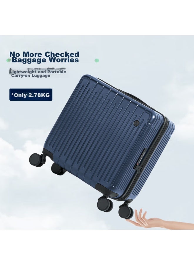 OIWAS Aihua Luggage Suitcase For Men And Women, Carry-on Luggage With 360° Wheels, 18-inch Travel Case, Small Suitcase 6669 Navy Blue - Image 3