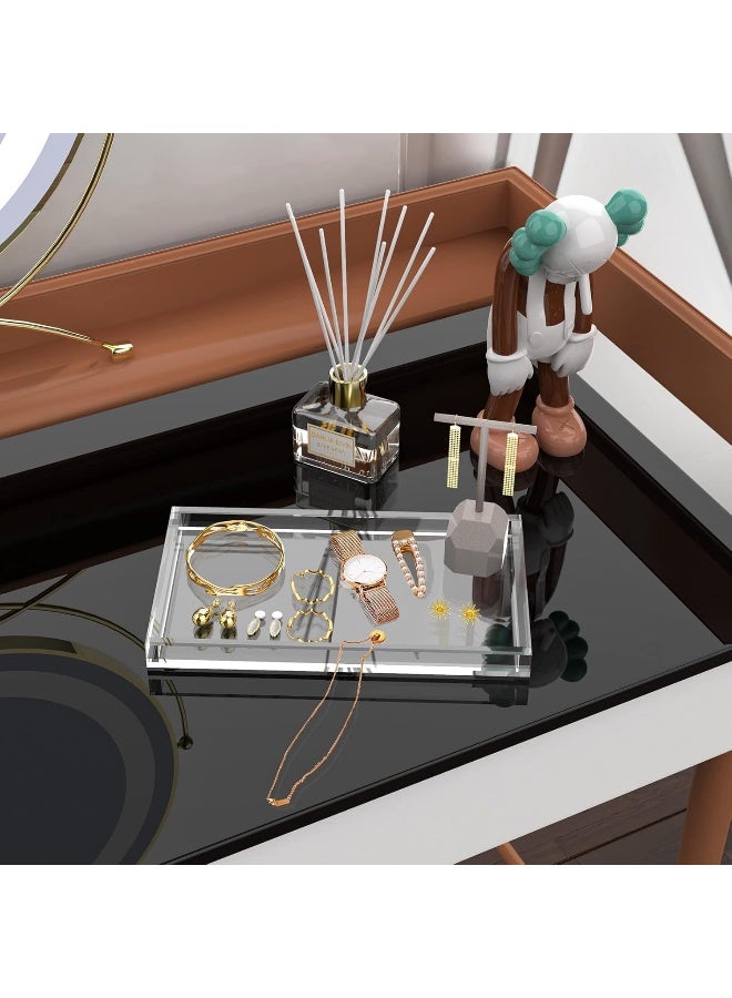 TPGP Multi-Purpose Acrylic Organizer Tray 26.7x 15.2 Cm for Bathroom Sink Countertops, Dresser Tops, Toilet, Perfume, Soap, Rings, Earrings and Necklace Small Decorative Tray for Home  - Image 5