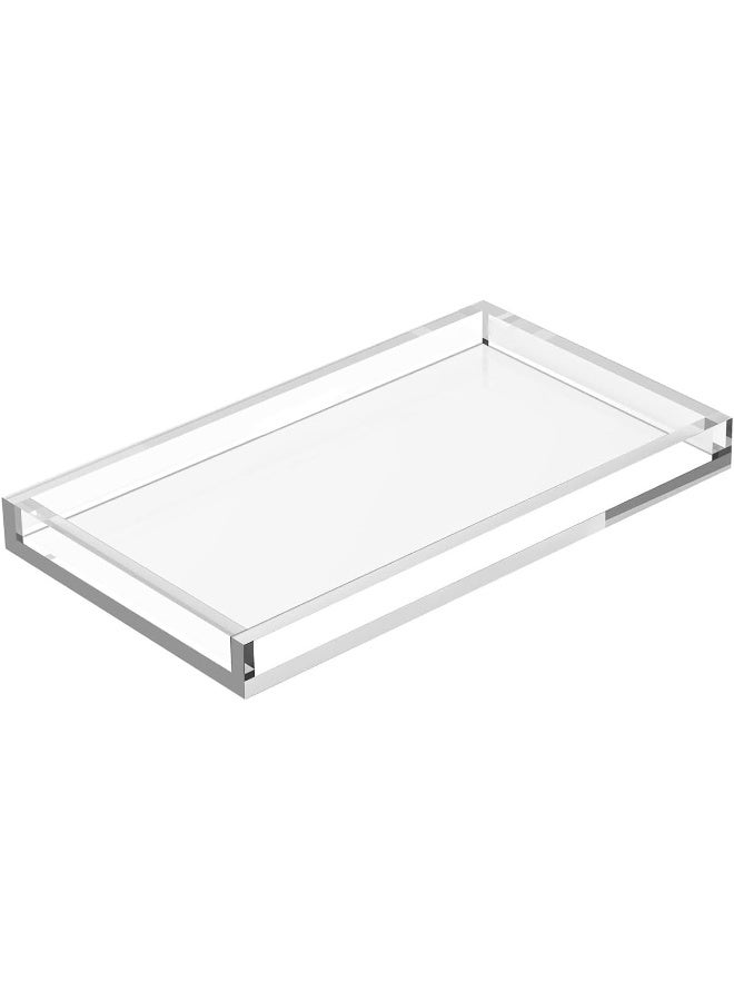 TPGP Multi-Purpose Acrylic Organizer Tray 26.7x 15.2 Cm for Bathroom Sink Countertops, Dresser Tops, Toilet, Perfume, Soap, Rings, Earrings and Necklace Small Decorative Tray for Home  - Image 1