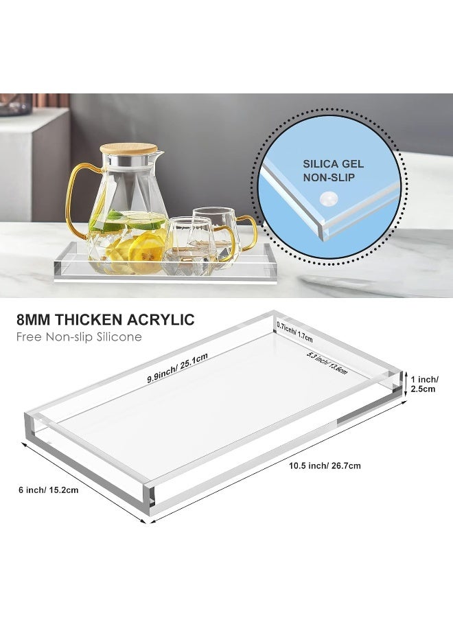 TPGP Multi-Purpose Acrylic Organizer Tray 26.7x 15.2 Cm for Bathroom Sink Countertops, Dresser Tops, Toilet, Perfume, Soap, Rings, Earrings and Necklace Small Decorative Tray for Home  - Image 4