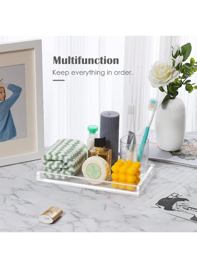 TPGP Multi-Purpose Acrylic Organizer Tray 26.7x 15.2 Cm for Bathroom Sink Countertops, Dresser Tops, Toilet, Perfume, Soap, Rings, Earrings and Necklace Small Decorative Tray for Home  - Image 3