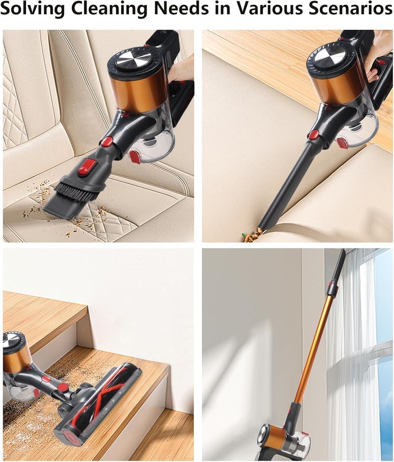TDOO Lightweight 6 in 1 Vacuum Cleaner, 30KPA/Up to 42Mins, LED Display, Stick Vacuum with Powerful Suction, Anti-tangle, Rechargeable Vacuum Cleaners for Home Pet Hair Carpet Hard Floors - Image 4