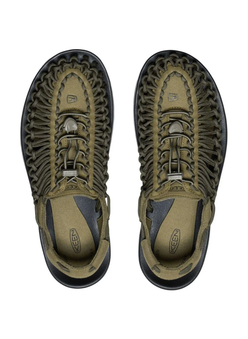 Keen MEN UNEEK FLAT SANDALS OLIVE/BLACK