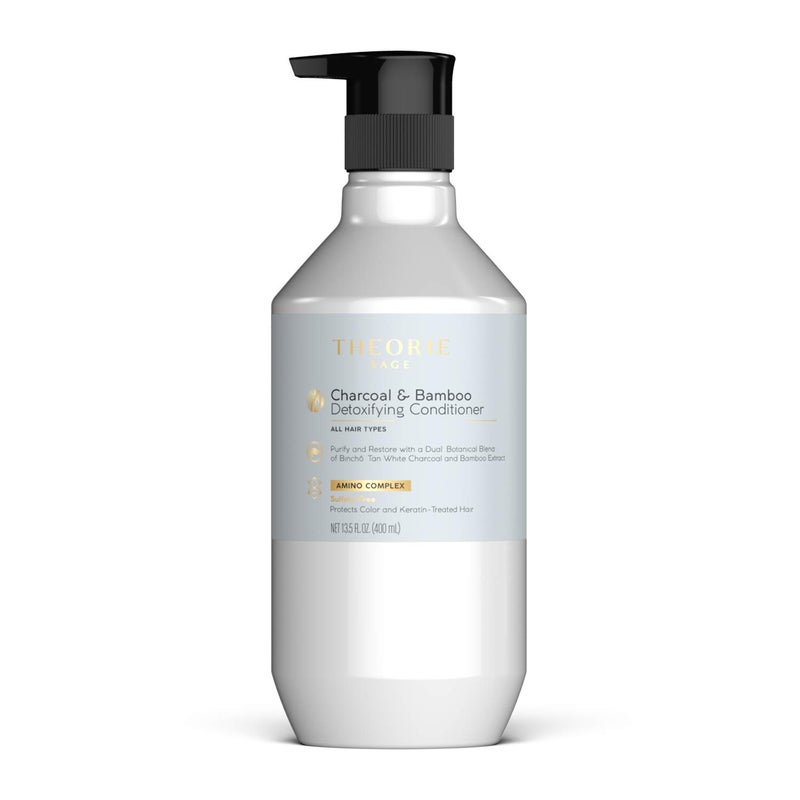 Theorie Charcoal Bamboo Detoxifying Conditioner Purify  Restore Nurture Color  Keratin Treated Hair Suited For All Hair Types 400ML