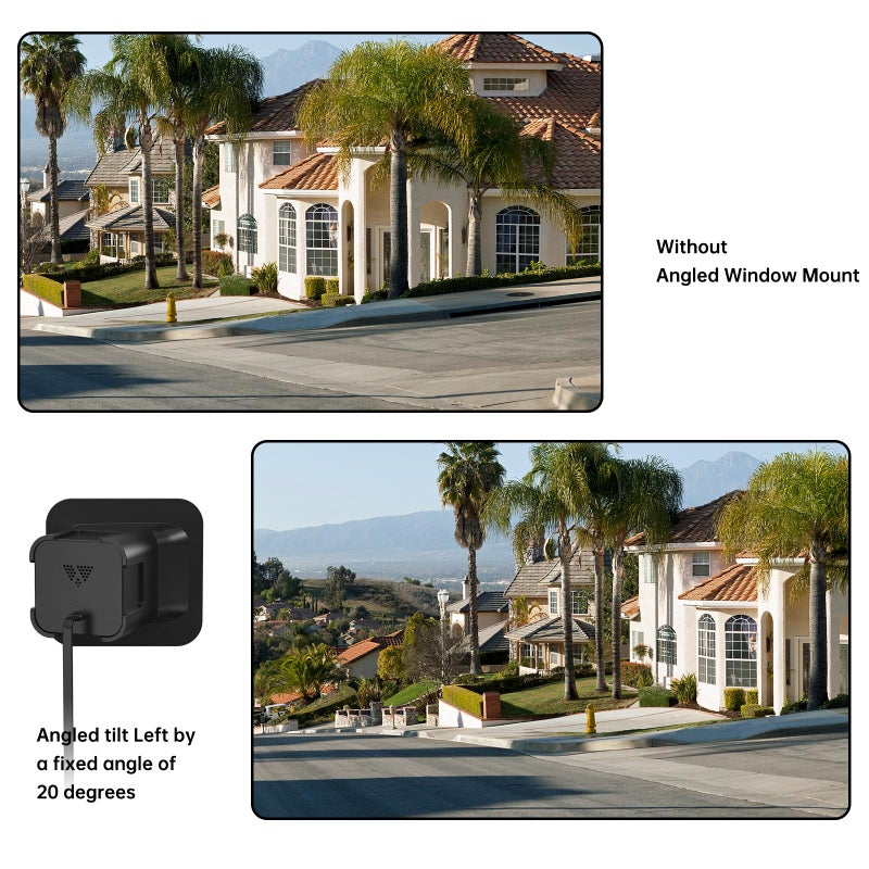 SURVADV Window Mount for Wyze Cam V4/V3/V3 Pro, 20 Degree Tilt(Up/Down/Left/Right), No Screws, Self-Adhesive, Wyze Window Mount Easy Installation for Indoor/Outdoor Glass Monitoring, Black - Image 4