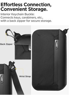 Spigen Passport Holder Pouch Wallet for Family, Travel Accessories Documents Organizer Protector Card Cover with RFID Blocking, SIM Card Holder and Eject Pin, Wrist strap, up to 4 Passports - Black  - Image 3