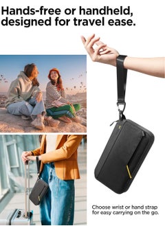 Spigen Passport Holder Pouch Wallet for Family, Travel Accessories Documents Organizer Protector Card Cover with RFID Blocking, SIM Card Holder and Eject Pin, Wrist strap, up to 4 Passports - Black  - Image 5