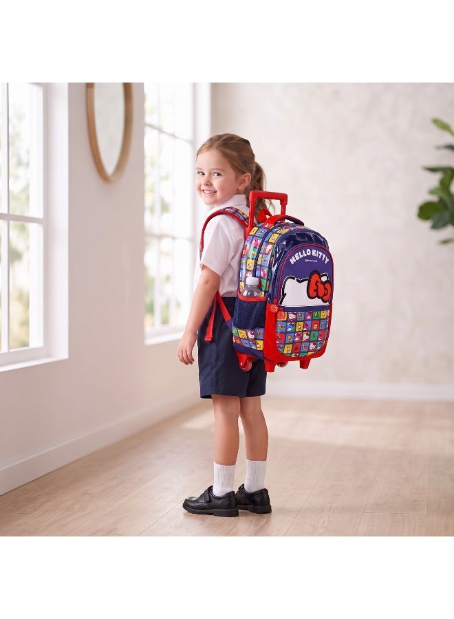 Sanrio Hello Kitty Adorable Kitty Rolling School Backpack 16-Inch for Girls | Trolley School Bag with Wheels | Large Capacity Kids Rolling Backpack | Travel & School Luggage Bag - Image 2