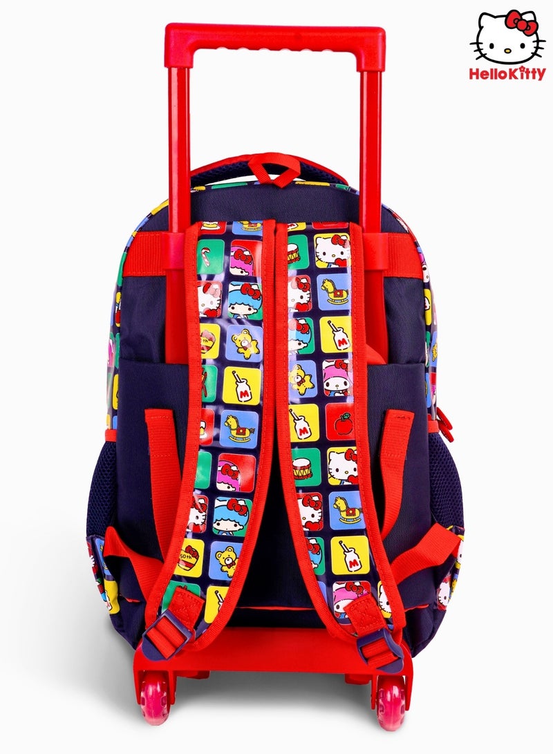 Sanrio Hello Kitty Adorable Kitty Rolling School Backpack 16-Inch for Girls | Trolley School Bag with Wheels | Large Capacity Kids Rolling Backpack | Travel & School Luggage Bag - Image 3