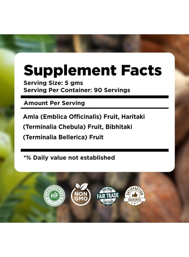 Herbsforever Triphala Churna Powder Traditional Ayurvedic Formulation Supports Detoxification and Rejuvenation Non GMO, Vegan 454 GMS - Image 3