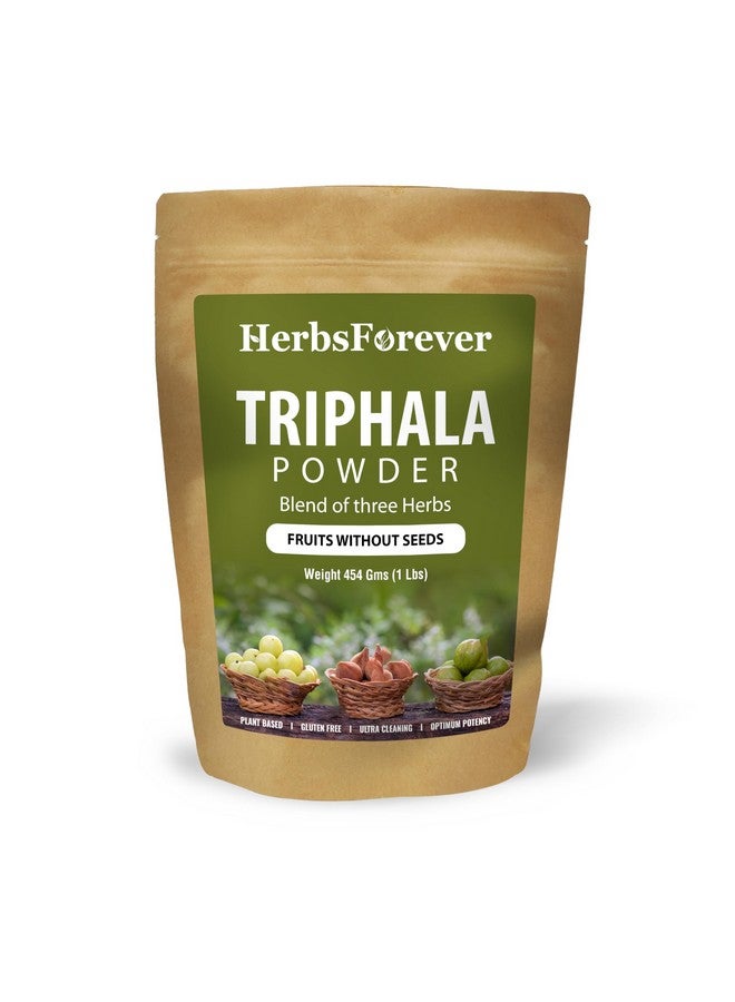 Herbsforever Triphala Churna Powder Traditional Ayurvedic Formulation Supports Detoxification and Rejuvenation Non GMO, Vegan 454 GMS - Image 1