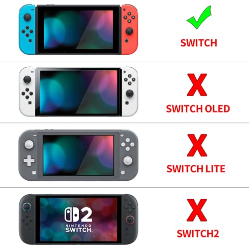 PlayVital Ergonomic Grip Case for Nintendo Switch, Upgraded Protective Hard Case Protector for Switch - Comfort Shock-absorbent Anti-Scratch Dockable Durable Cover Game Accessories, Black - Image 2