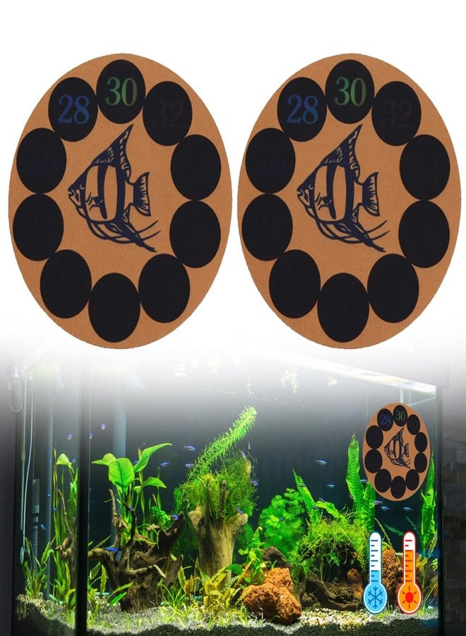 ARK AQUATICS ترمومتر لاصق رقمي دائري لأحواض السمك من ARK Aquatics | ترمومتر لاصق صغير الحجم وخفيف الوزن وموفر للمساحة، مناسب لأحواض السمك وملحقات التيراريوم، عبوة من قطعتين - Image 1