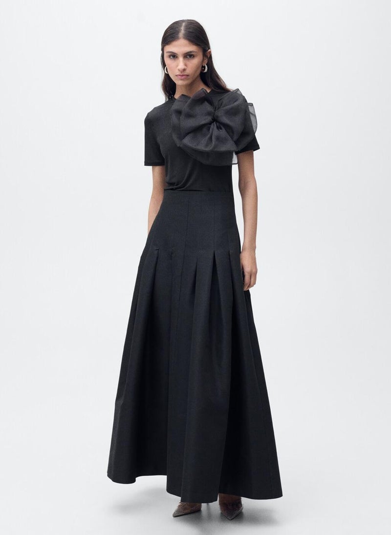 MANGO - Casual Maxi Bow Decoration Short Top - Image 1
