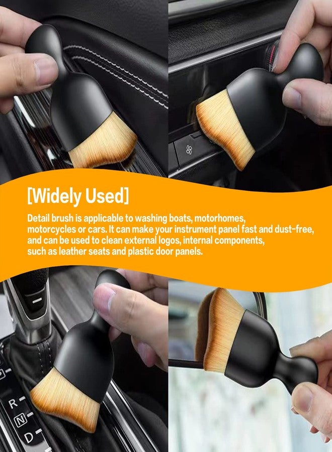 AOCISKA Car Interior Detailing Brush,Soft Bristle Cleaning Brush Car Detailing Brush Dusting Brush,Car Interior Cleaning Tool,Auto Detail Brush Car Dash Duster Brush (Black&Brown) - Image 5