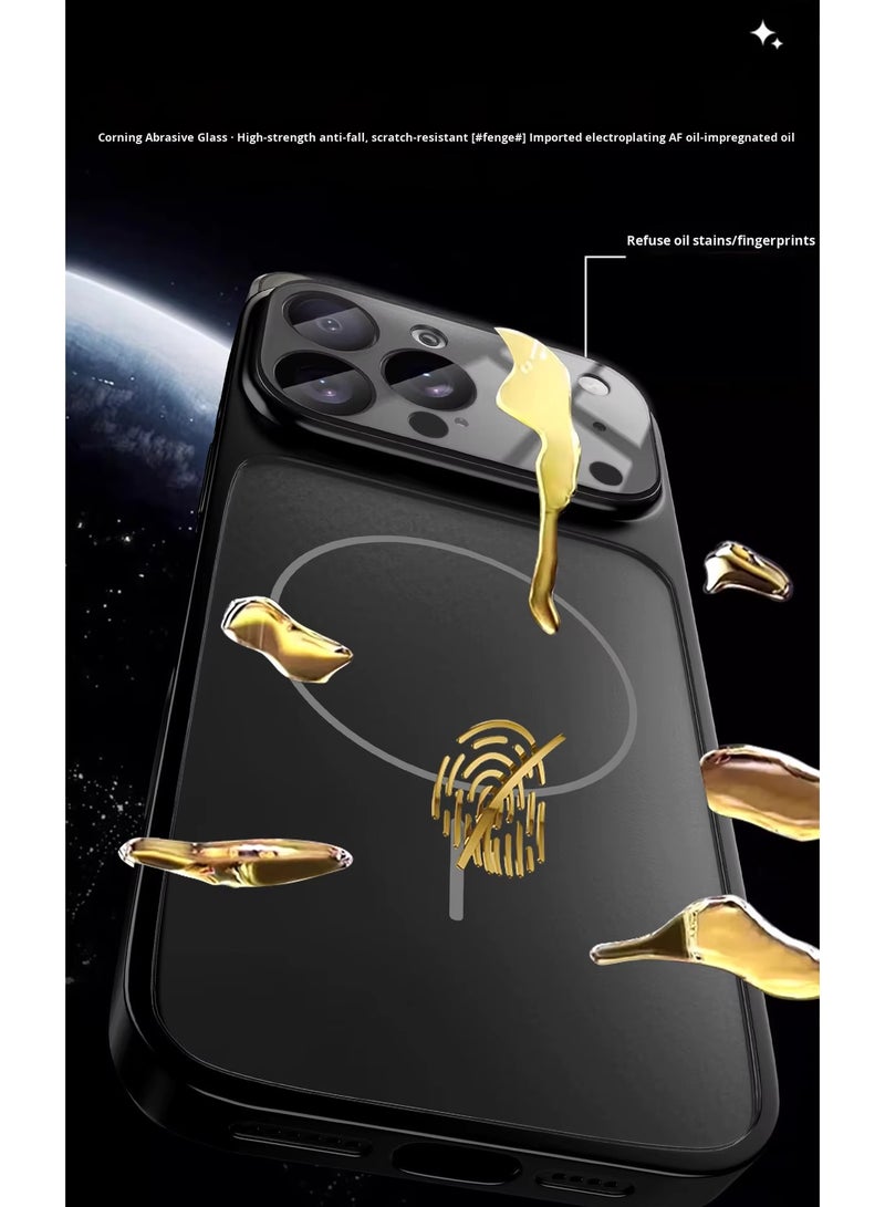 DUSALA Luxury Magnetic Glass Case for iPhone 17 Pro Wireless Compatible, Anti-Fingerprint, Shockproof & Oil-Resistant Frosted Back Cover - Image 5