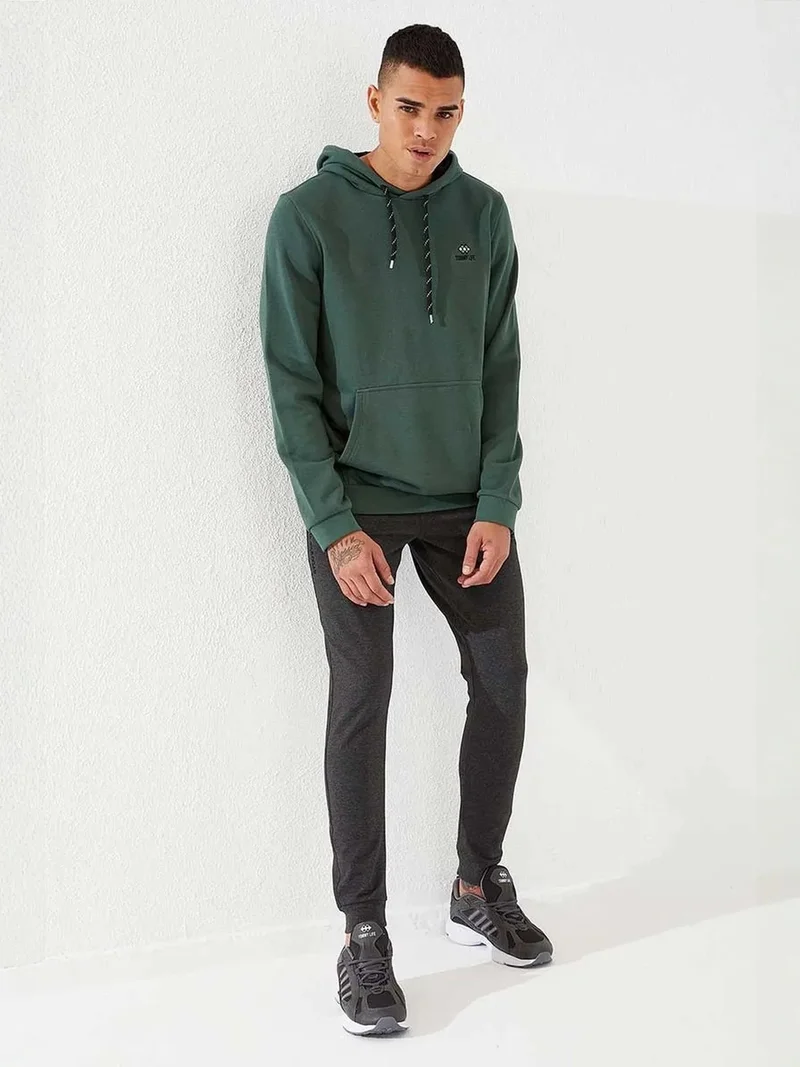 تومي لايف TOMMY Men's Solid Hooded Sweatshirt With Pocket
