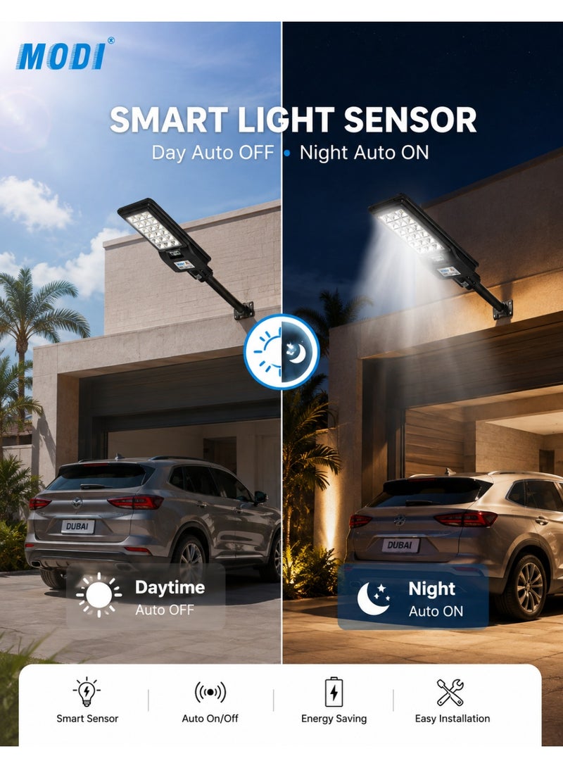 MODI 300W Solar Lights Outdoor, Solar LED Street Light, 6500K Bright White, IP65 Waterproof, Motion Sensor, Remote Control, Dusk to Dawn Security Light for Yard, Garden, Driveway & Parking Lot - Image 4