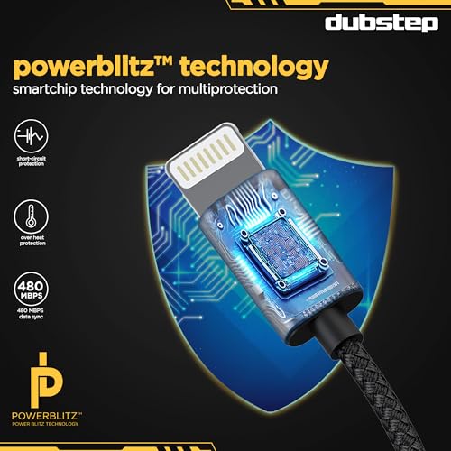 Dubstep Blaze Flash 33W 1.25m Type-C To Type-L Data Fast Charging Nylon Braided Cable with Overheat Protection | 70k Insertion Tested (Grey) - Image 5