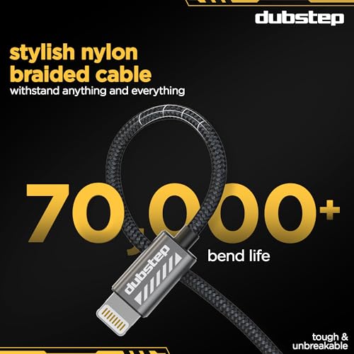 Dubstep Blaze Flash 33W 1.25m Type-C To Type-L Data Fast Charging Nylon Braided Cable with Overheat Protection | 70k Insertion Tested (Grey) - Image 4