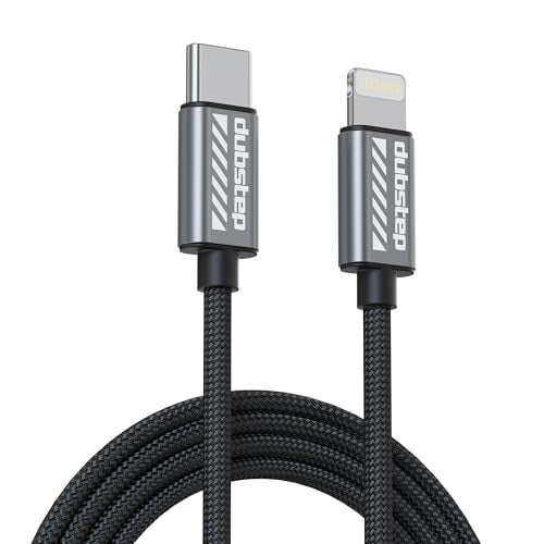 Dubstep Blaze Flash 33W 1.25m Type-C To Type-L Data Fast Charging Nylon Braided Cable with Overheat Protection | 70k Insertion Tested (Grey) - Image 1