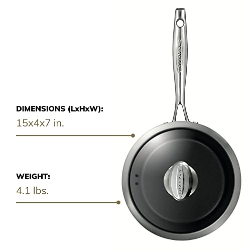 Scanpan Pro IQ 3 qt Nonstick Covered Saucepan - Compatible with All Cooktops, Induction Ready, Metal Utensil Safe, Oven Safe to 500°F, Dishwasher Safe - Image 4