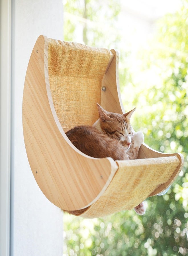 HAPYKITYS Window Cat Bed Moon Perches, Mounted with Strong Suction Cups Cat Window Seat for Sleep and Watch Birds - Image 1