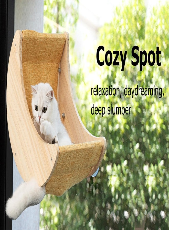 HAPYKITYS Window Cat Bed Moon Perches, Mounted with Strong Suction Cups Cat Window Seat for Sleep and Watch Birds - Image 4