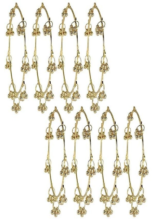 BanglesKart Ethnic Wear Bangles Gold-Tone Alloy with Musical Ghungroo Charms | Women Fashionable Jewelry | Designer Bracelet Bangles For Girls | Viral Kashmiri Chudiya for Weddings, Festivals & Parties (Golden, 2.10) - Image 4