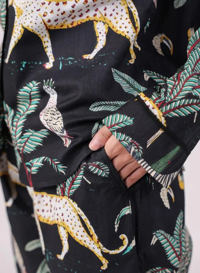 sanskrutihomes Sanskrutihomes Women All-Over Printed Cotton Shirt and Pyjama Set