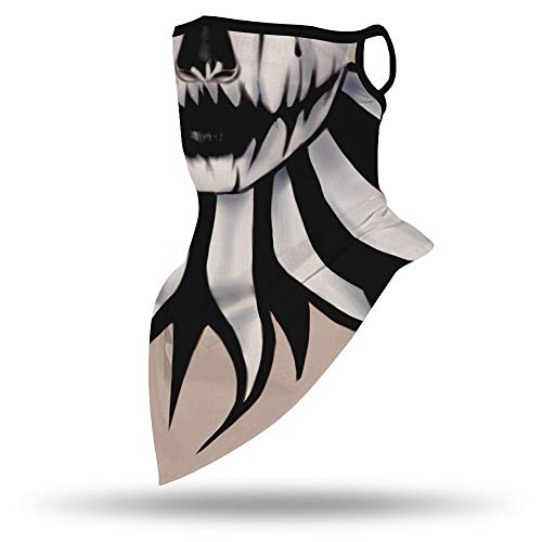 YAYOUREL Halloween Scary Skull Mask Halloween Masks for Adults Pumpkin Skeleton Bandana Neck Gaiter Face Mask Covering Ear Loop Bandanas for Men Women UV Face Scarf Mask Cover Fishing Black White - Image 4