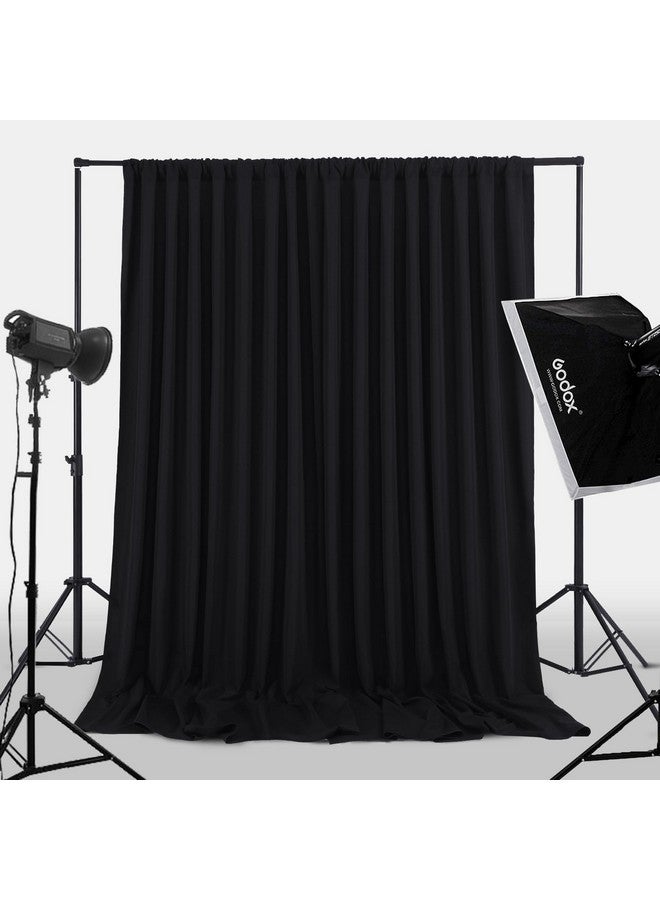 SoarDream Black Backdrop Curtains 2 Panels 5Ft X 10Ft Polyester Photo Backdrop Drapes For Wedding Party Stage Birthday Decorations - Image 4