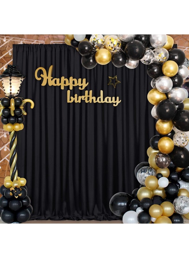 SoarDream Black Backdrop Curtains 2 Panels 5Ft X 10Ft Polyester Photo Backdrop Drapes For Wedding Party Stage Birthday Decorations - Image 2