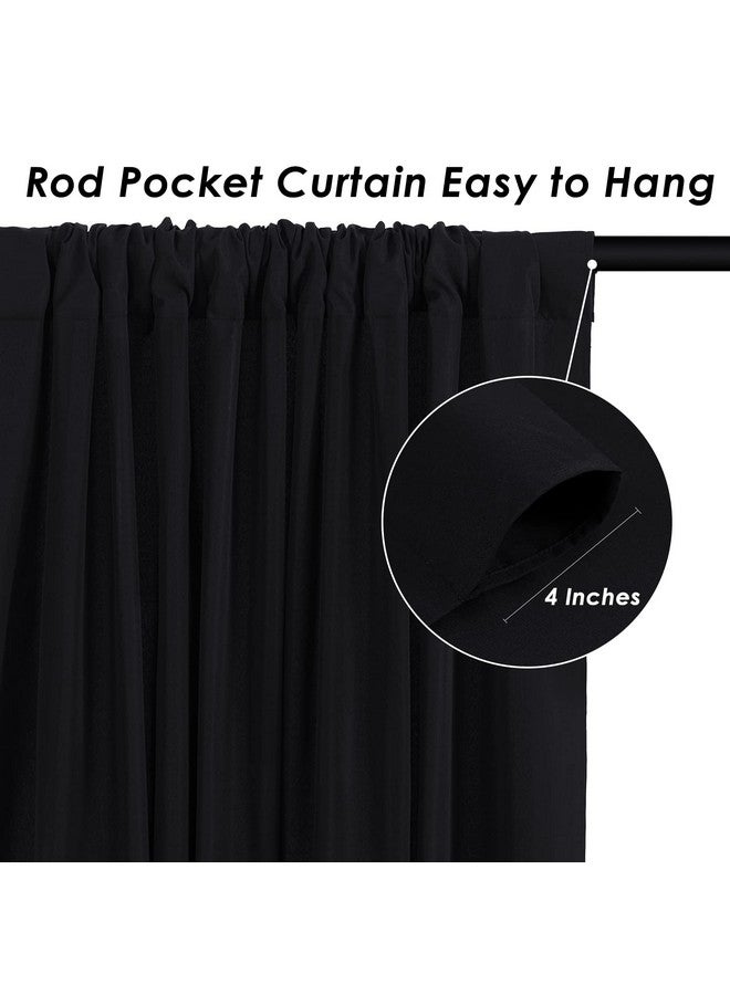 SoarDream Black Backdrop Curtains 2 Panels 5Ft X 10Ft Polyester Photo Backdrop Drapes For Wedding Party Stage Birthday Decorations - Image 5