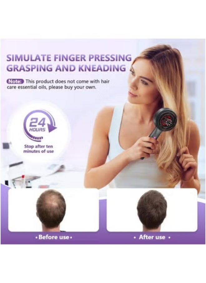 TIGER 2-in-1 Electric Hair Oil Applicator and Scalp Massager Brush – Waterproof Rechargeable Head Massager with Adjustable Speed – IPX7 Silicone Bristle Comb for Hair Growth, Stress Relief, and Deep Relaxation – Ideal for Men & Women – Home and Shower Use  - Image 4