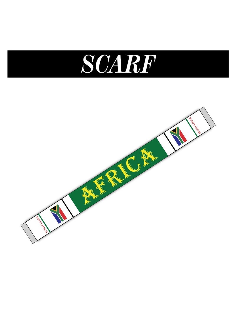 حزمة كومبو رياضية من جنوب أفريقيا - هدايا لعشاق الرياضة - قبعة - وشاح - علم - دبوس العلم - حقيبة برباط - Image 2