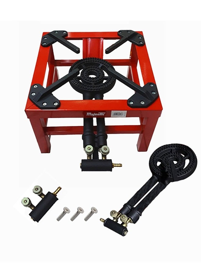 Majestic Cast Iron Heavy-Duty Single Burner Stove 35X35X23 Cm, Multi-Layer Burner For Superior Flame, Ideal For Home And Outdoor Cooking  - Image 3