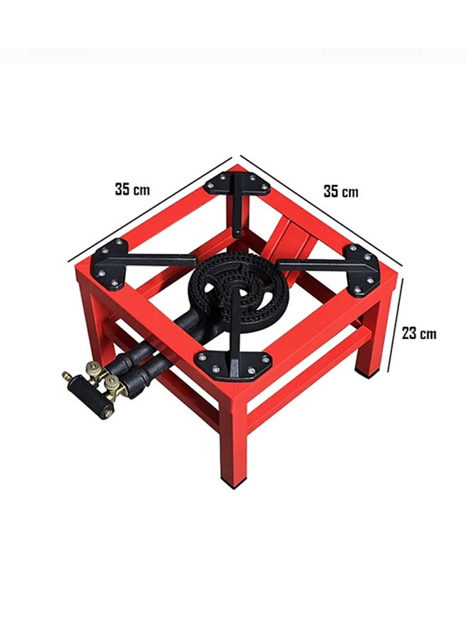 Majestic Cast Iron Heavy-Duty Single Burner Stove 35X35X23 Cm, Multi-Layer Burner For Superior Flame, Ideal For Home And Outdoor Cooking  - Image 4